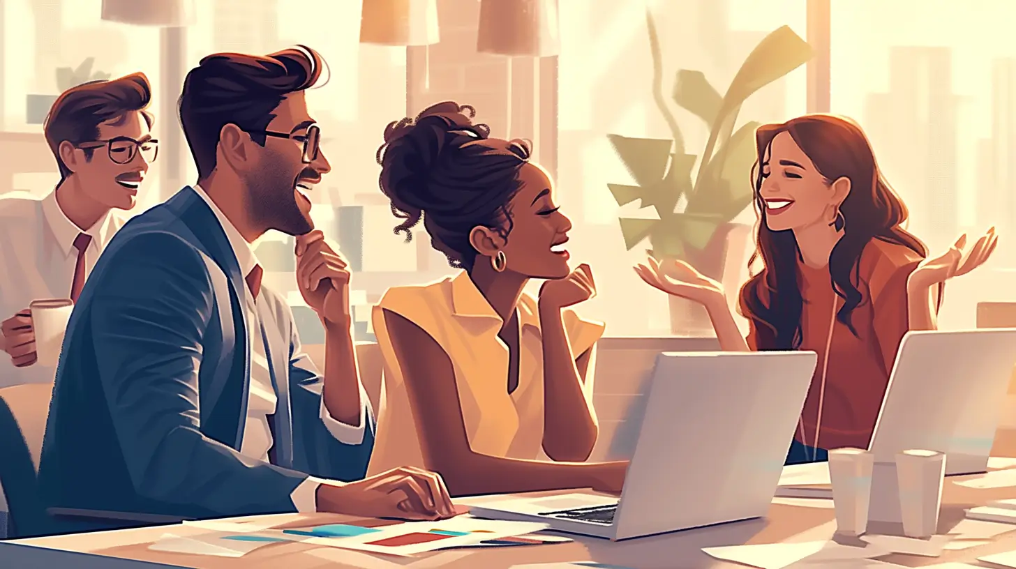 Image of a team working in an office