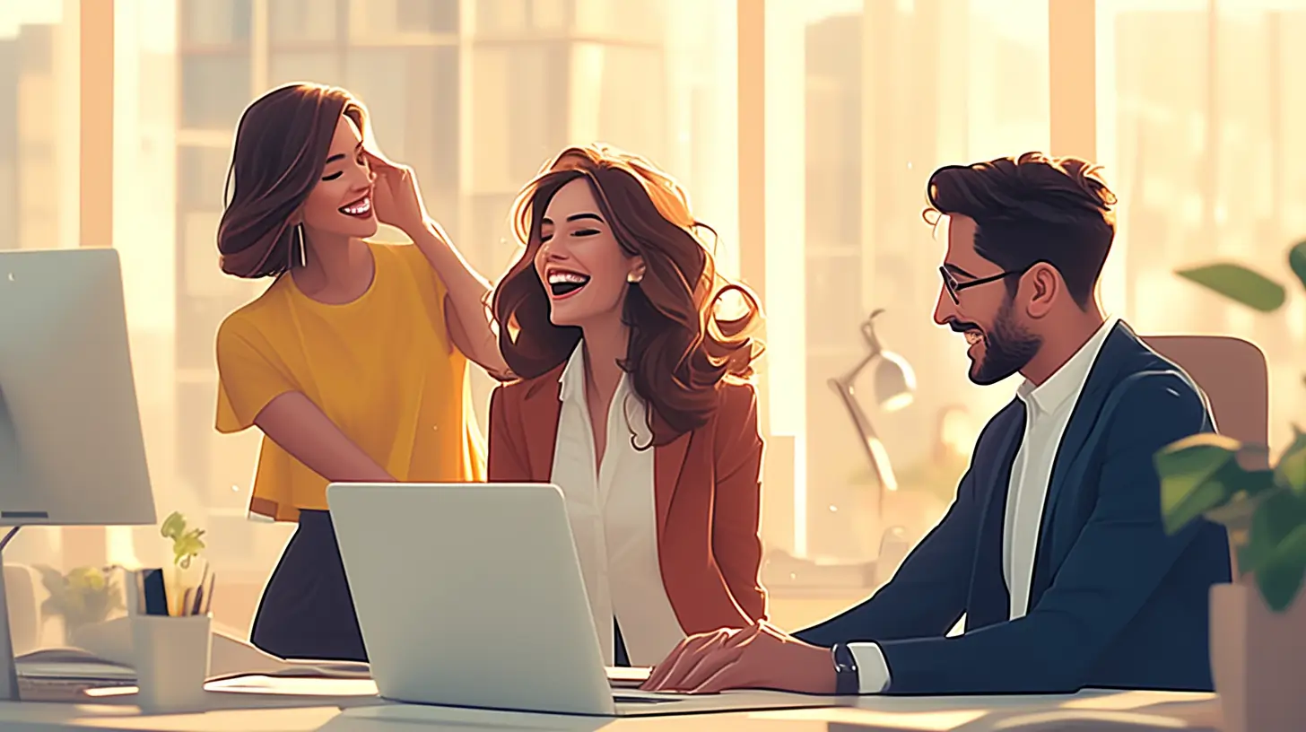 Image of a team working in an office